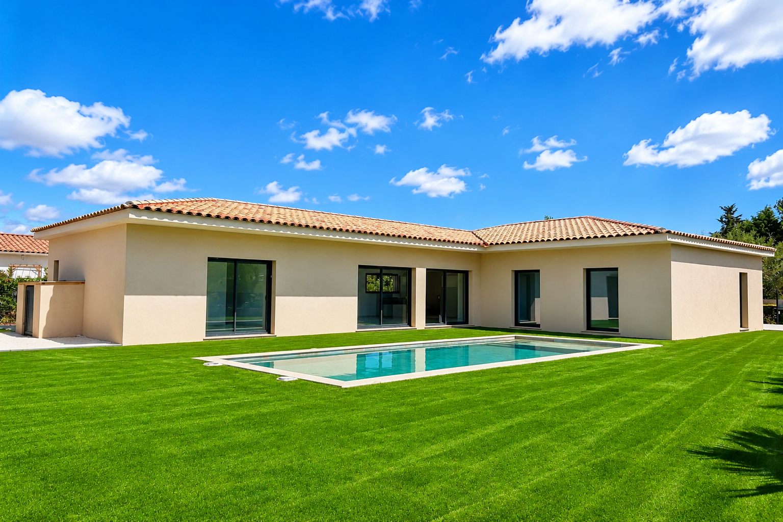 villa de plain pied avec 4 chambres et piscine à vendre à Grimaud proche du village neuve