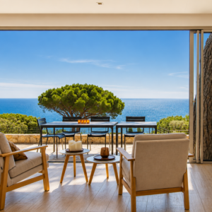 Propriété 4 chambres de plain pied à vendre à Sainte Maxime dans le Domaine de la Nartelle vue mer panoramique