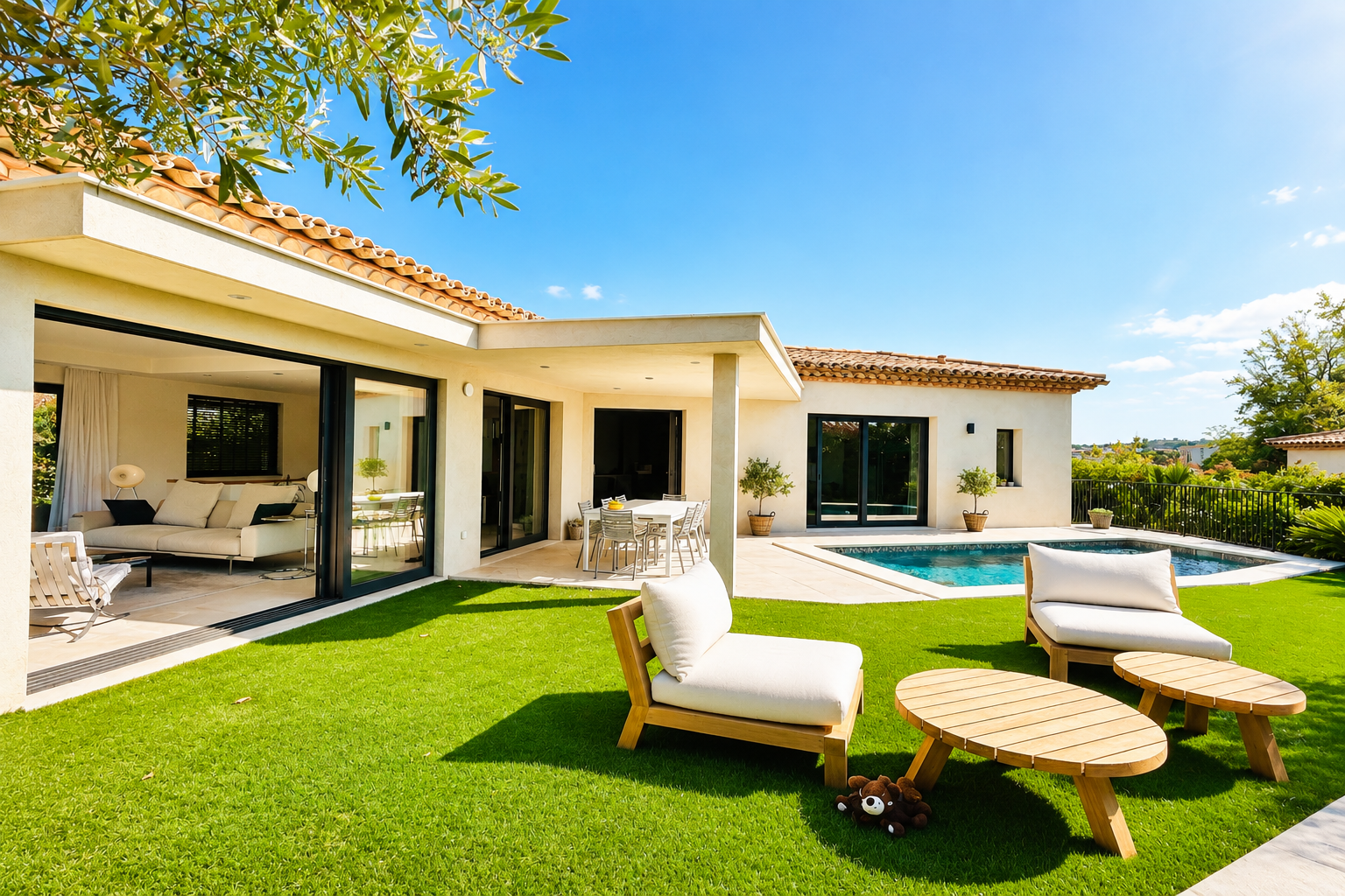 Magnifique villa moderne à la vente à deux pas du centre ville de Sainte Maxime, avec 3 chambres piscine et garage